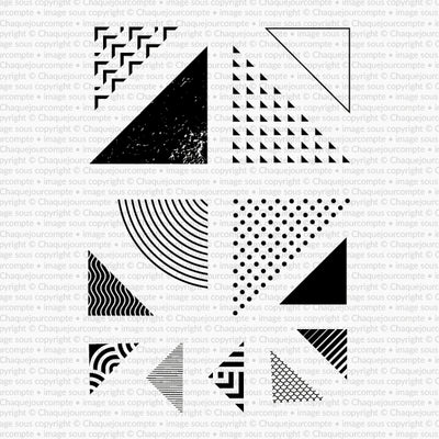 Triangles en folie - Ensemble de 13 étampes à découper