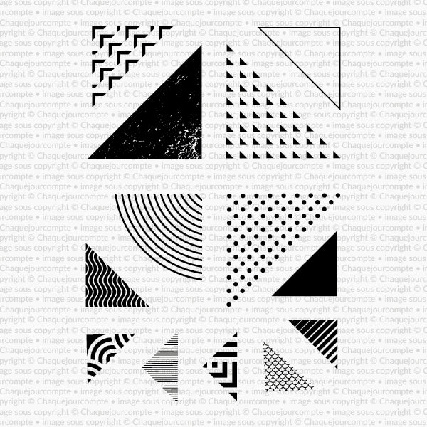 Triangles en folie - Ensemble de 13 étampes à découper