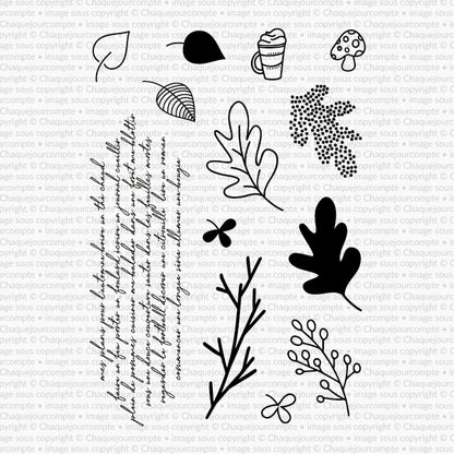 Vive l'automne! - Ensemble de 13 étampes