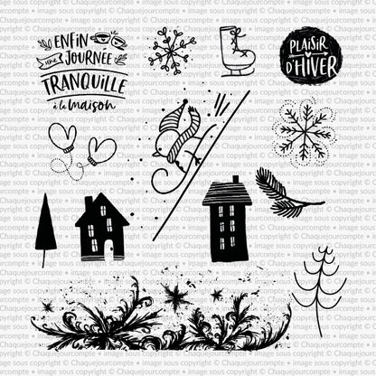 Vive l'hiver - Ensemble de 13 étampes à découper