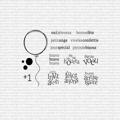 Balloune en fête - Ensemble de 15 étampes à découper