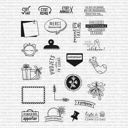 Calendrier de l'avent 2019 (Sans boîte) - Ensemble de 24 étampes à découper