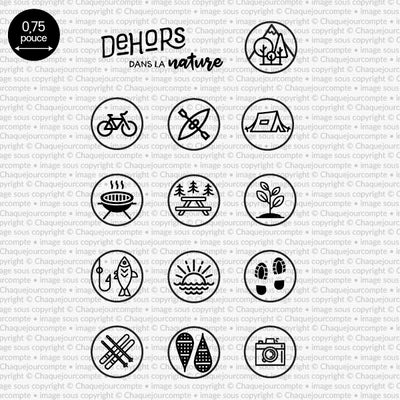 Dehors dans la nature - Ensemble de 14 étampes à découper