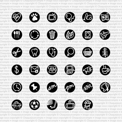 Icônes - Ensemble de 35 étampes à découper