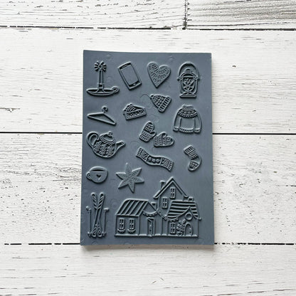Illustrations hygge - Ensemble de 16 étampes à découper