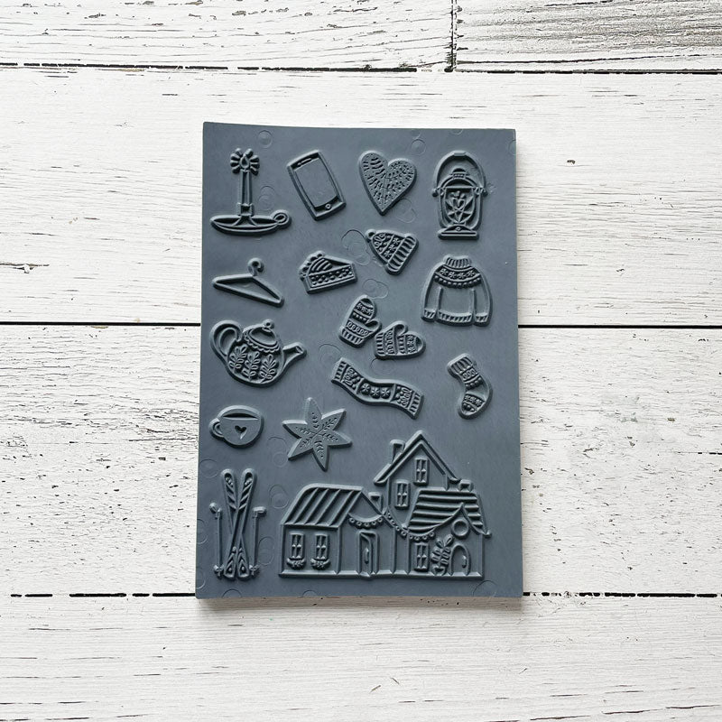 Illustrations hygge - Ensemble de 16 étampes à découper