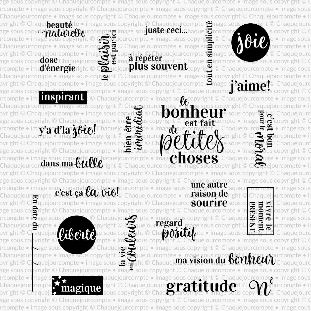 Joies quotidiennes - Ensemble de 25 étampes à découper