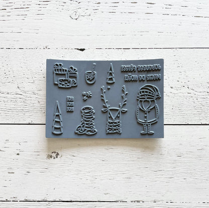 Joyeuses fêtes par Karine Allie - Ensemble de 11 étampes à découper