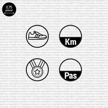 Course et marche - Ensemble de 4 étampes à découper