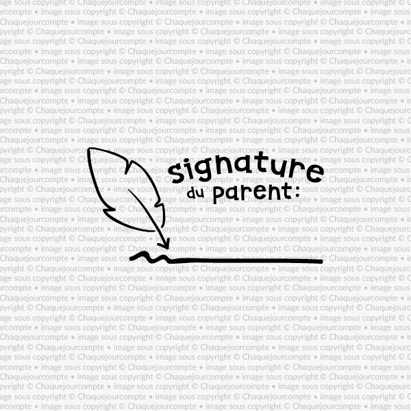 Signature du parent - Étampe amovible pour profs