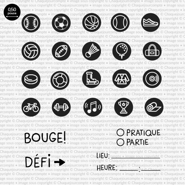 Vive le sport! - Ensemble de 23 étampes à découper