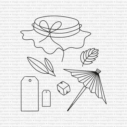 Accessoires pot Mason - Ensemble de 7 étampes à découper