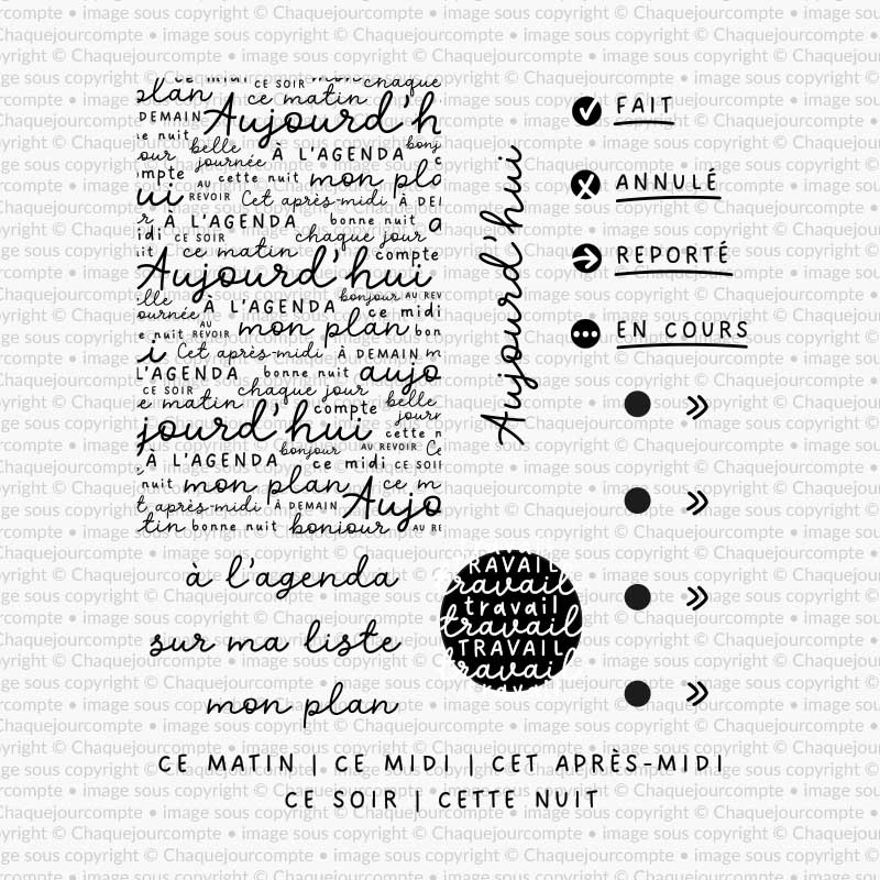 Aujourd'hui - Ensemble de 12 étampes à découper