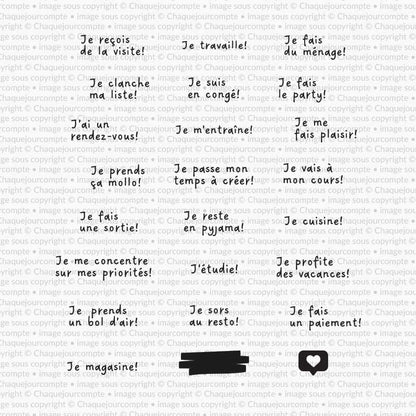 À l'agenda - Ensemble de 24 étampes à découper
