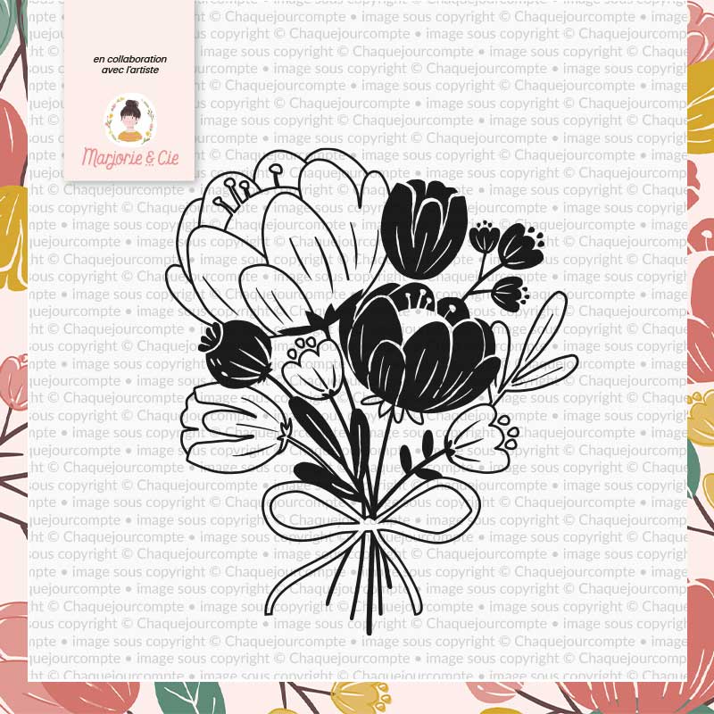 Étampe - Bouquet de fleurs - Marjorie Blais