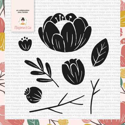 Feurs pleines - Ensemble de 8 étampes à découper - Marjorie Blais