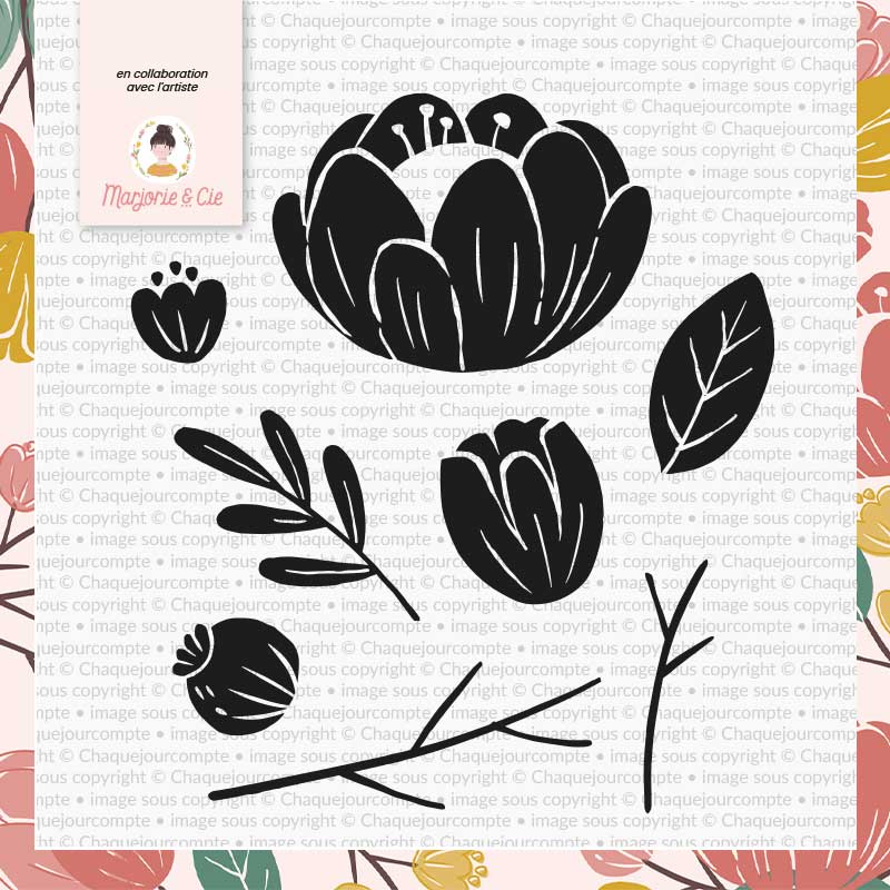 Feurs pleines - Ensemble de 8 étampes à découper - Marjorie Blais