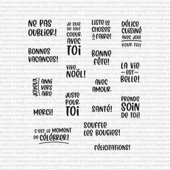 Expressions joyeuses - Ensemble de 16 étampes à découper
