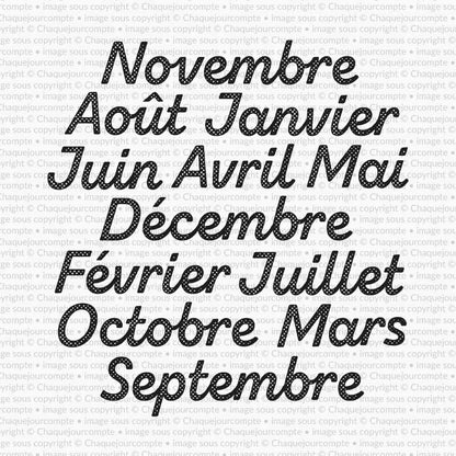 Gros mois picotés - Ensemble de 12 étampes à découper