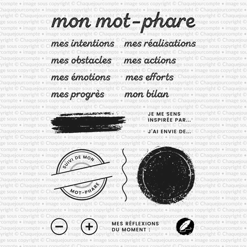 Mot-phare - Ensemble de 19 étampes à découper