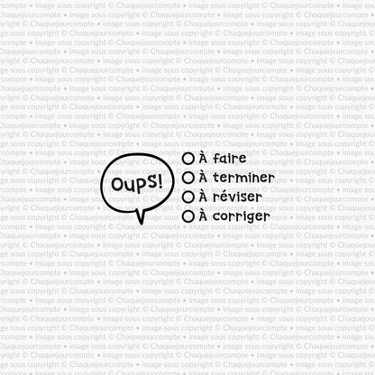 Oups! À... - Étampe amovible pour profs