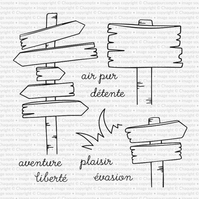 Panneaux de direction - Ensemble de 10 étampes à découper
