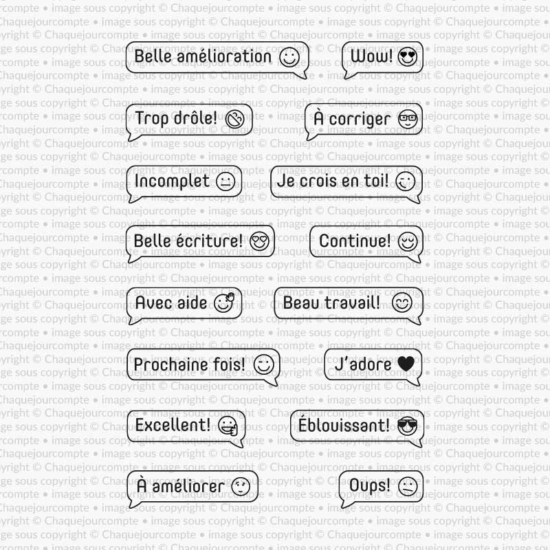 Textos motivants - Ensemble d'étampes amovibles pour profs