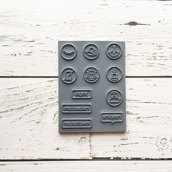 Yoga et méditation - Ensemble de 11 étampes à découper